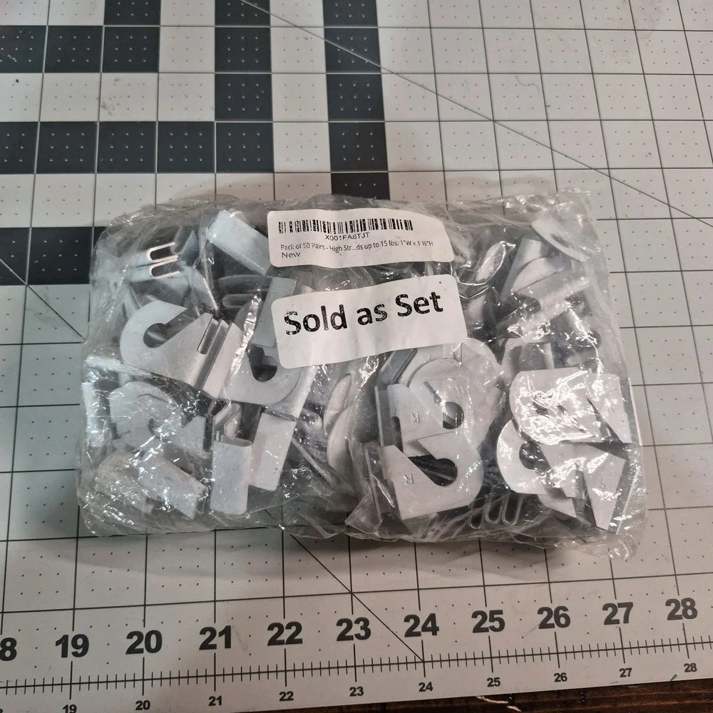 50 Pair Drop Ceiling Hooks, Classrooms, Offices, White Metal Ceiling Hooks (LR)